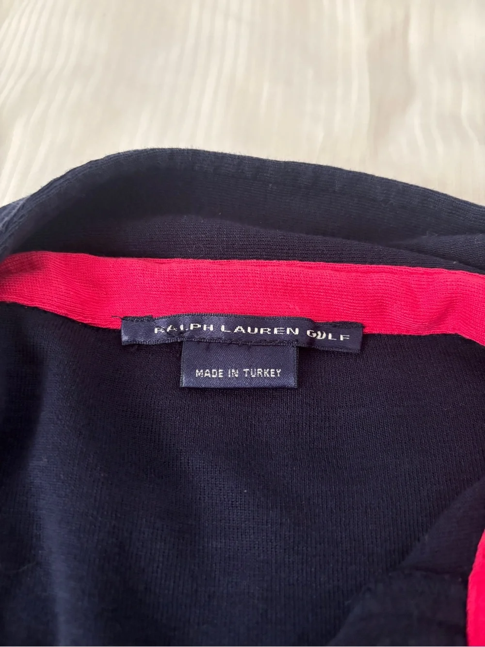 Ralph Lauren Navy Long-Sleeve Polo with Pink Accents